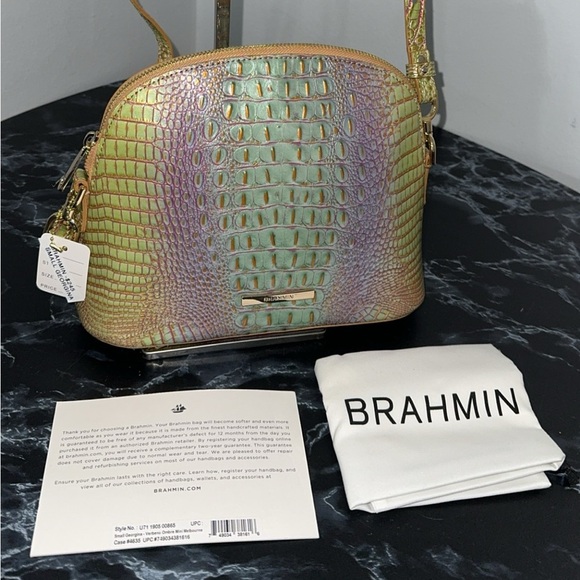 BRAHMIN Ombre Mini Melbourne Co Small Leather Georgina Verbena Crossbody NEW - Picture 5 of 14